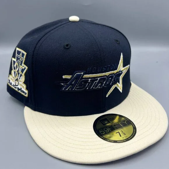 Houston Astros Hat Men 7 3/8 Navy 59Fifty New Era MLB Fitted Cap‎ New